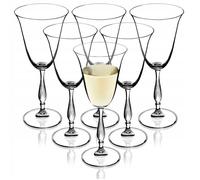 Lot de 6 Verres à Vin en Cristal - 250 ml - Qualité Supérieure - Pied Haut - Pour la Maison, les Fêtes - Élégants pour Vin Blanc et Rouge