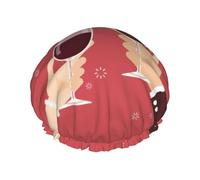 Verres à vin pour la Saint-Valentin, mariage, multi-scènes et multi-usages pour douche, spa, double couche, étanche, bonnet de douche et bonnet de cuisine, convient pour les adultes, les enfants, les