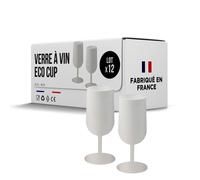 Verres à Vin Réutilisables Eco Cup 12cl (18cl à ras bord) MADE IN FRANCE - Fabriqué en en Polypropylène, VerreBlanc12