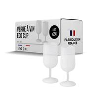 SPARKLERS CLUB Verres à Vin Réutilisables Eco Cup 12cl (18cl à ras bord) MADE IN FRANCE - Fabriqué en en Polypropylène, Verre Jetable et Réutilisable de Haute Qualité