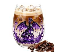 Verres à vin rouge 400 ml sans pied avec dragon imprimé en 2D