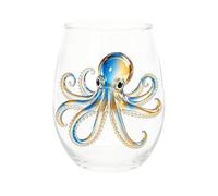 Verres à vin transparents 400 ml sans pied avec imprimé animal | Verrerie transparente en forme d'animaux marins pour décoration d'intérieur, cuisine, dîner, fête, banquet, café glacé, jus