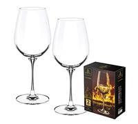 Verres à vin Wilmax - Lot de 2-470 ml - Verres à vin blanc et à vin rouge - Verre à vin - Lavable au lave-vaisselle - Verres à vin blanc modernes - Verres en cristal - Résistants au ternissement