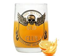 Verres à whisky en - 300 ml - Verres à l'ancienne | Tasse à whisky sur le thème des ailes de crâne | Verre épais - Design gothique vintage - Base lourde - Pour la maison, le bar et les fêtes