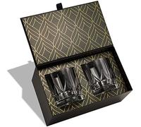 Verres à Whisky en Cristal Ecologique - 2 Verres à Dégustation Whiskey (355ml) Série Impérial - Pour le Scotch, le Bourbon et les Cocktails Rétro - Magnifique Coffret Cadeau avec Or à Chaud