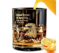 Verres à whisky Old Fashioned,Le Verre de Vin Commémoratif du deux cent cinquantième Thème - trois cents millilitres Verres à Whisky Rocks,pour la Collection de Célébration, le Bar, la Maison, le Pub