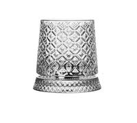 Verres à whisky rotatifs | Tasse rotative style bar cool avec dessous de verre | Tasse à café bourbon verre à cocktail pour hommes, papa, fils, famille, amis