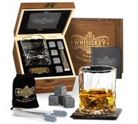 Verres à Whisky set Whisiskey - 1 Verre à Whisky - Coffret Cadeau - Rocks Pinces, sous-Verres, Pierres a Whisky & Verres