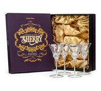 Verres à Xérès, Porto Doux et Vins de Dessert en Cristal | Lot de 4 | 110 ml | Petits Verres à Pied Long pour Liqueurs et Cordiaux | Verrerie pour Apéritifs et Digestifs