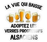 Verres Alsaciens Humour Bière Alsace Cadeau Autocollant Sticker