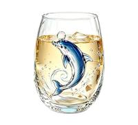 Verres avec animaux marins - Verres artistiques côtiers 2D de 420 ml