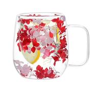 Verres avec double paroi Mugs à café avec fleurs séchées