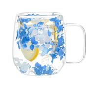 Verres avec double paroi Mugs de Thé Isolés avec des Fleurs Séchées