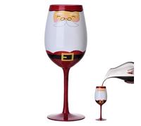 Verres de Noël, verres à vin de vacances,Tasse en verre classique avec tige, motif père noël, arbre de noël, aiguilles de pin - Décoration de centre de Table amusante, verrerie de peinte à la mai