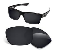Verres de rechange de 1,5 mm compatibles avec les lunettes de soleil Oakley TwoFace OO9189, anti-rayures et résistantes aux chocs - Noir foncé polarisé