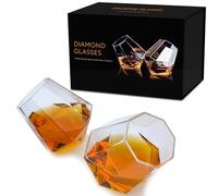 Verres Diamant, Set de 2 verres à whisky, Verres à whisky insolites, Pivotant sur pied, Coffret cadeau