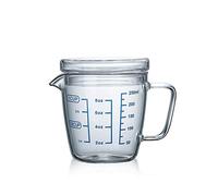 Verres Doseur Transparente 250ml/500ml Pichet à Mesurer avec Couvercle Tasse à Mesurer Résistant à Micro-ondes Bécher Gradué Récipient Gobelet à Eau Thé Lait Café pour Cuisine Gâteau