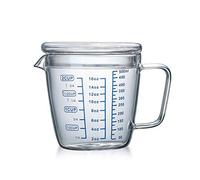 Verres Doseur Transparente 250ml/500ml Pichet à Mesurer avec Couvercle Tasse à Mesurer Résistant à Micro-ondes Bécher Gradué Récipient Gobelet à Eau Thé Lait Café pour Cuisine Gâteau