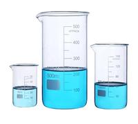 Verres doseurs gradués, Ensemble de verrerie laboratoire forme haute, bécher en verre, plusieurs tailles(100ml 4 PCS)