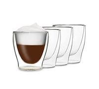 Verres Duos Feelino à double paroi, tasse thermos, pour garder les boissons chaudes ou froides plus longtemps Lot 03 : 4 x 200 ml.