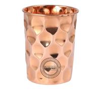 Verres en cuivre pur Eau potable Santé ayurvédique Gobelets en cuivre pur 10,14 oz 300 ml (Diamant)