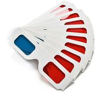Verres en Papier 3D, anaglyphe Rouge et Cyan, Cadre en Carton Blanc, 50 Paires