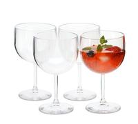 Verres Gin Tonic Plastique Dur Incassable Gobelets Cocktail Spritz Réutilisables | Sans BPA - Aspect verre 0,6L | Fabriqués en U.E | Lot de 4