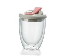 Verres isothermes au design moderne - Anti-fuite - Passe au micro-ondes - 450 ml - Double couche - Récipient à boisson isotherme