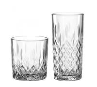 Verres - LEONARDO - Lot de 12 - 6 Verres Hauts - 6 Verres Bas - Lavable au Lave-Vaisselle