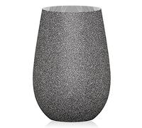 Verres Longdrink Stones Basalte Gris Foncé Set de 6, 465 ml - Verres Polyvalents pour Eau, Jus & Cocktails - Verres Premium au Look Pierre - Lavables au Lave-Vaisselle & Résistants aux Chocs