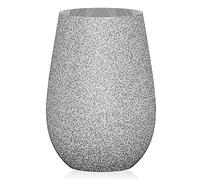 Verres Longdrink Stones Gris Graphite Lot de 6, 465 ml - Verres Polyvalents pour Eau, Jus & Cocktails - Verres Premium au Look Pierre - Lavables au Lave-vaisselle et Résistants aux Chocs