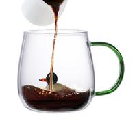 Verres mignons de dessin animé résistant à la chaleur 380 ml | Gobelets portables en verre avec imprimé dessin animé, parfaits pour la maison, le bureau, les bars, les cafés