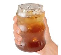 Verres nervurés - Ensemble de vintage cannelés et ondulés de cinq cent trente millilitres, style transparent, pour servir du jus froid, du soda ou des cocktails, maison esthétique | pour les