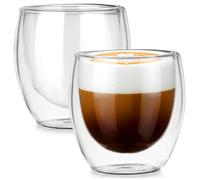 Verres thermiques à double paroi - Vilde - 250 ml - 2 pièces - 9x9x9 cm - Verre borosilicate - Résistant -20°C à +100°C