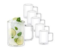 Verres thermiques à double paroi Wilmax - Contenance : 400 ml - Tasses à café - Tasses à cappuccino, latte macchiato, espresso et moka - Verres à café - Lot de 6