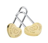 VerRich Lot de 2 cadenas en forme de cœur 8,9 cm 50 mm Amour éternel (sans clé) (2 cadenas Love You Forever)
