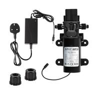 VerRich Pompe à eau CC 12 V avec adaptateur d'alimentation 116 PSI 8 bar Pompe à membrane intégrée 4 L/min 1 GPM Connecteur 10 mm pour robinets d'eau, camping-car, caravane