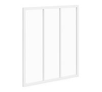 IDMarket - Verrière Atelier 3 vitrages L. 93 x H. 108 cm en métal Blanc et Verre trempé