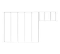 Verrière atelier avec imposte en aluminium thermolaqué - L150 x H130 + L73 x H40 cm - Blanc - BAYVIEW