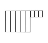 Verrière atelier avec imposte en aluminium thermolaqué - L150 x H130 + L73 x H40 cm - Noir - BAYVIEW