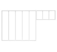 Verrière atelier avec imposte en aluminium thermolaqué - L150 x H130 + L83 x H40 cm - Blanc - BAYVIEW