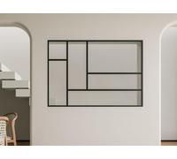 Verrière atelier design en aluminium thermolaqué 150x130 cm - Noir - ARTENA