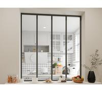 Verrière atelier en aluminium thermolaqué - 120x130 cm - Noir - BAYVIEW