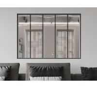 Verrière atelier en aluminium thermolaqué - 150x105 cm - Noir - BAYVIEW