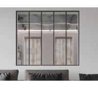 Vente-unique - Verrière Atelier en Aluminium thermolaqué - 150x130 cm - Noir - Bayview