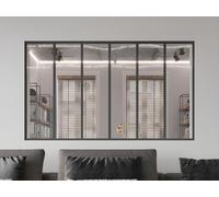 Verrière atelier en aluminium thermolaqué - 180x105 cm - Noir - BAYVIEW