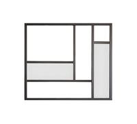 Verrière atelier en aluminium thermolaqué avec miroirs noir 150 x 130 cm (L x H) - ELEXIA
