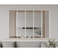Verrière atelier en aluminium thermolaqué blanc 150 x 105 cm (L x H) ? BAYVIEW