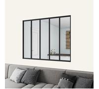 Verrière atelier en aluminium thermolaqué et 4mm verre trempé - L.153 x H.108 cm - Noir - Luminosité Maximale