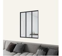 Verrière atelier en aluminium thermolaqué et 4mm verre trempé - L.93 x H.108 cm - Noir - Luminosité Maximale